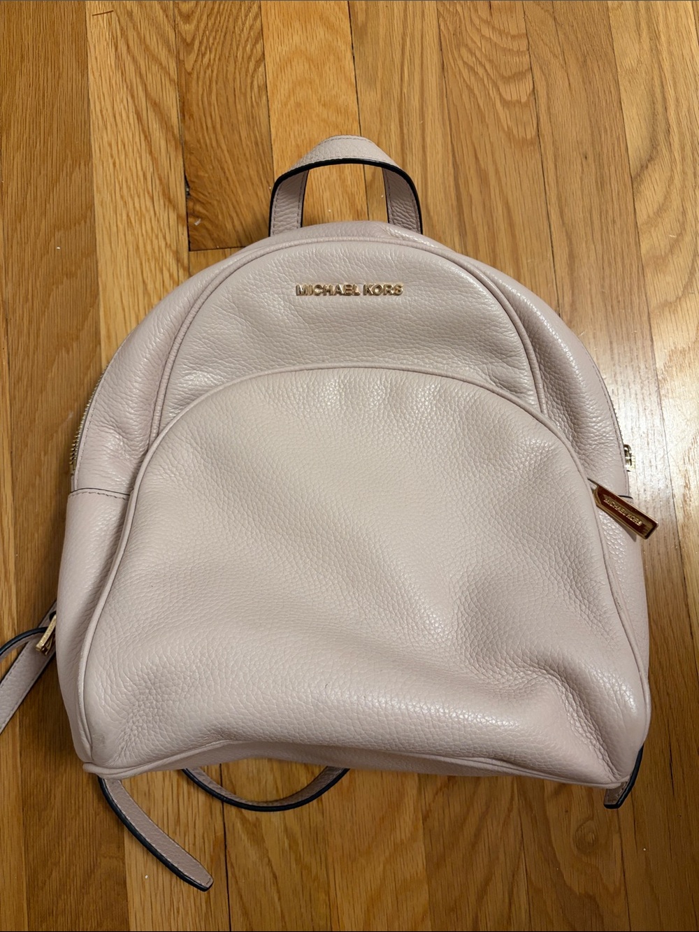 Michael Kors Light Pink Pebbled Leather Backpack